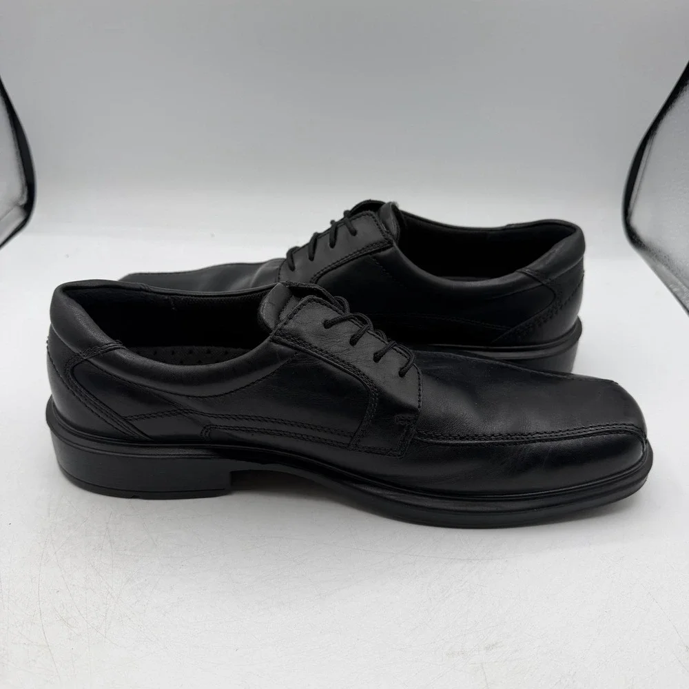 Ecco Helsinki Dress Shoes Mens EU 46 US‎ 12-12.5 Black Leather Bike Toe Oxfords